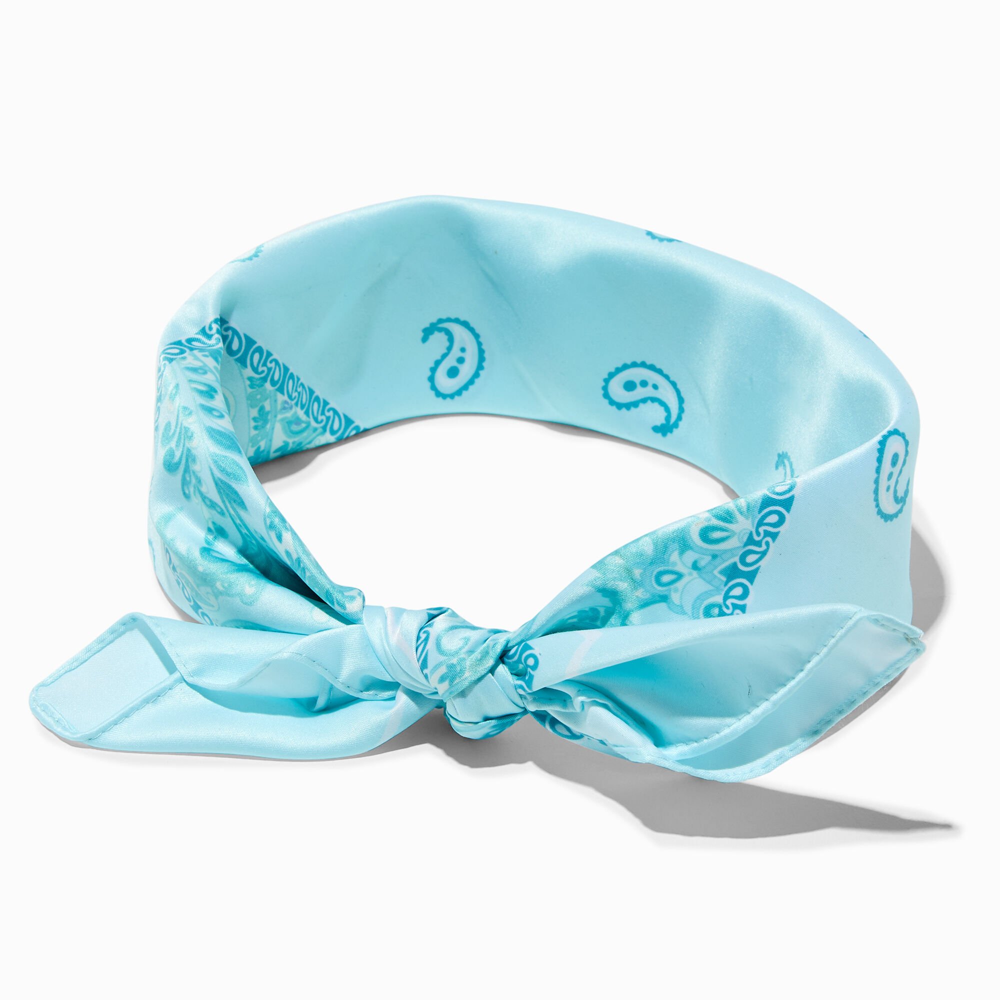 View Claires Paisley Silky Bandana Headwrap Mint information