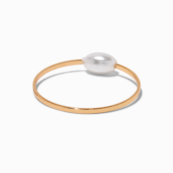 Pearl Beaded Gold-tone Ring Stack - 2 Pack,