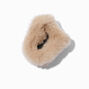 Tan Furry Medium Heart Hair Claw,