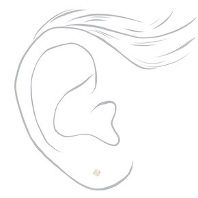 Clous d&#39;oreilles avec diamants de laboratoire ronds 1/10 ct. tw. couleur dor&eacute; jaune,