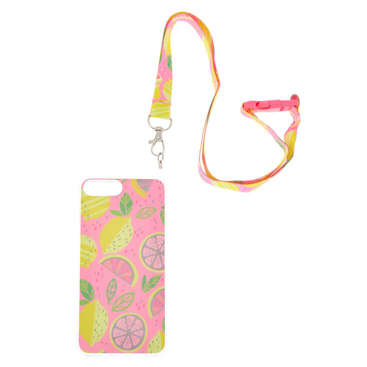 Holographic Lemon Phone Case with Lanyard - Fits iPhone 6/7/8 Plus,