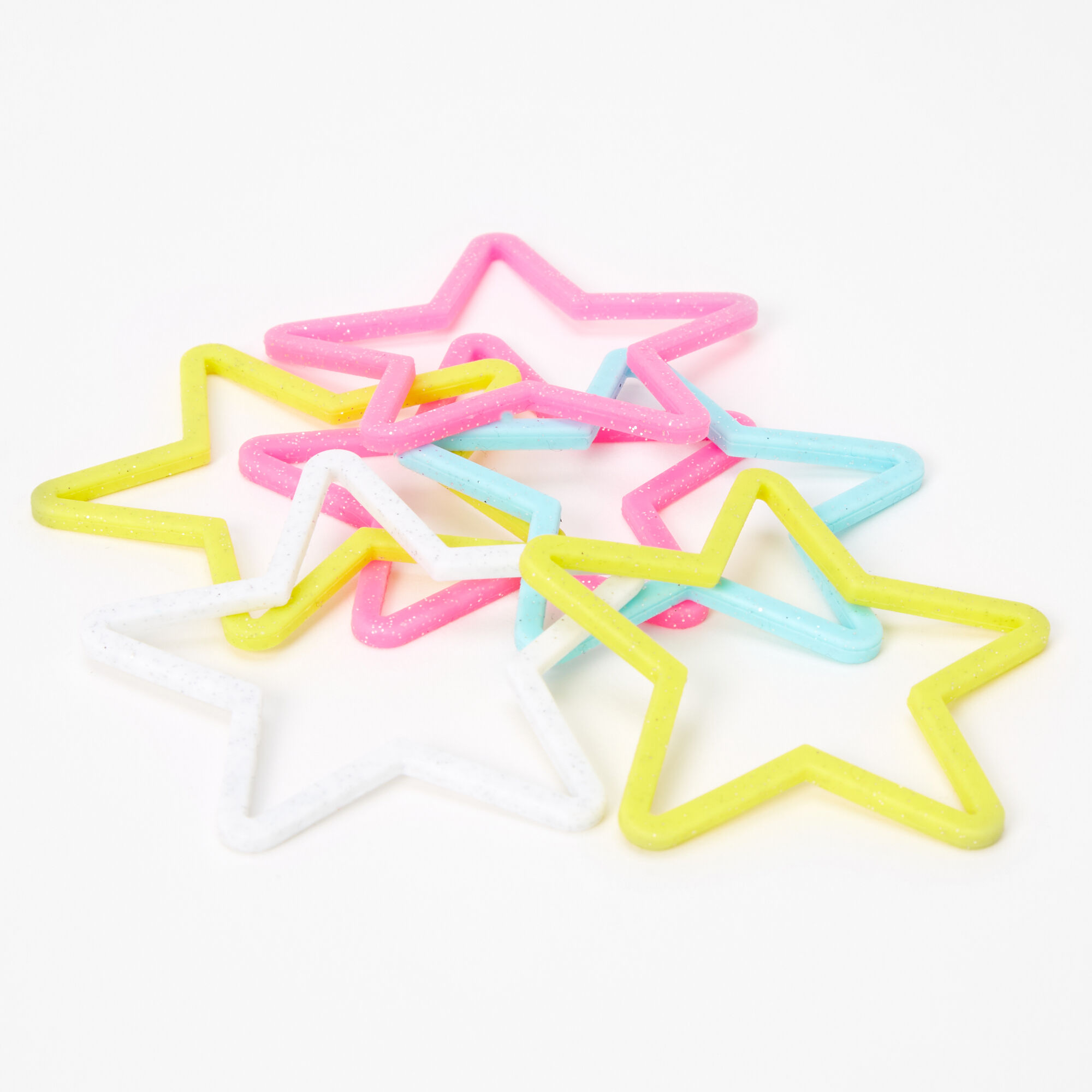 Claire's Club Rainbow Star Stretch Bracelet - 6 Pack,