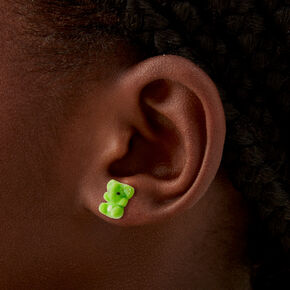 Clous d&rsquo;oreilles &eacute;l&eacute;phant duveteux verts,