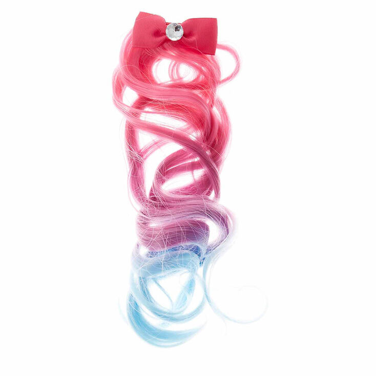 Claire's Club Mini Bow Hair Clip with Ombre Faux Hair ...