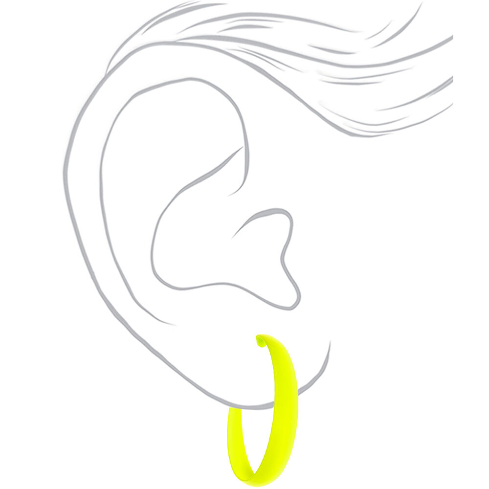 Bright yellow hoop earrings hotsell