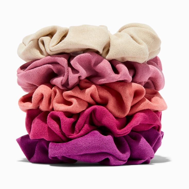Purple Mixed Faux Suede Hair Scrunchies - 5 Pack,
