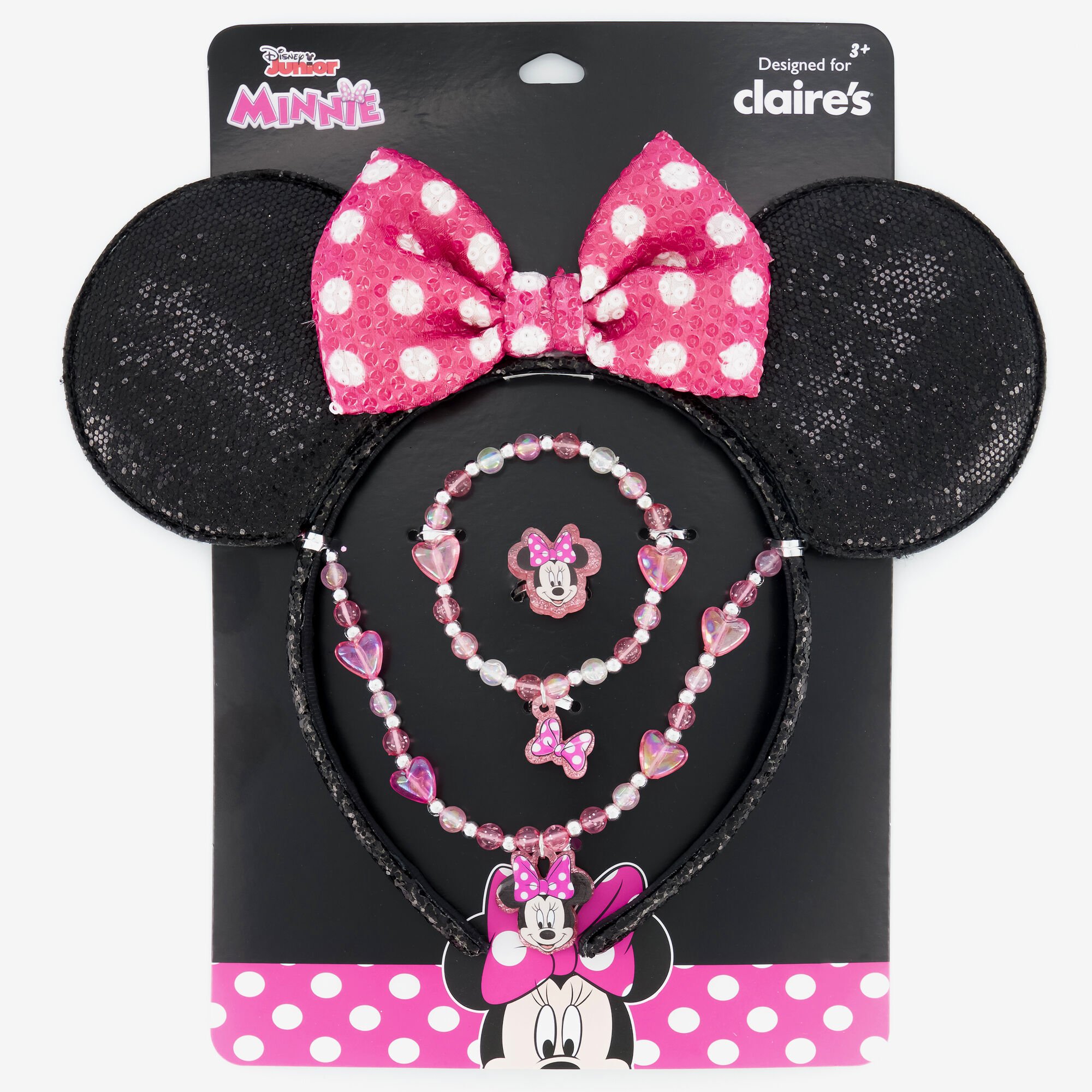 View Claires Disney Minnie Mouse Ears Jewelry Set 4 Pack Pink information
