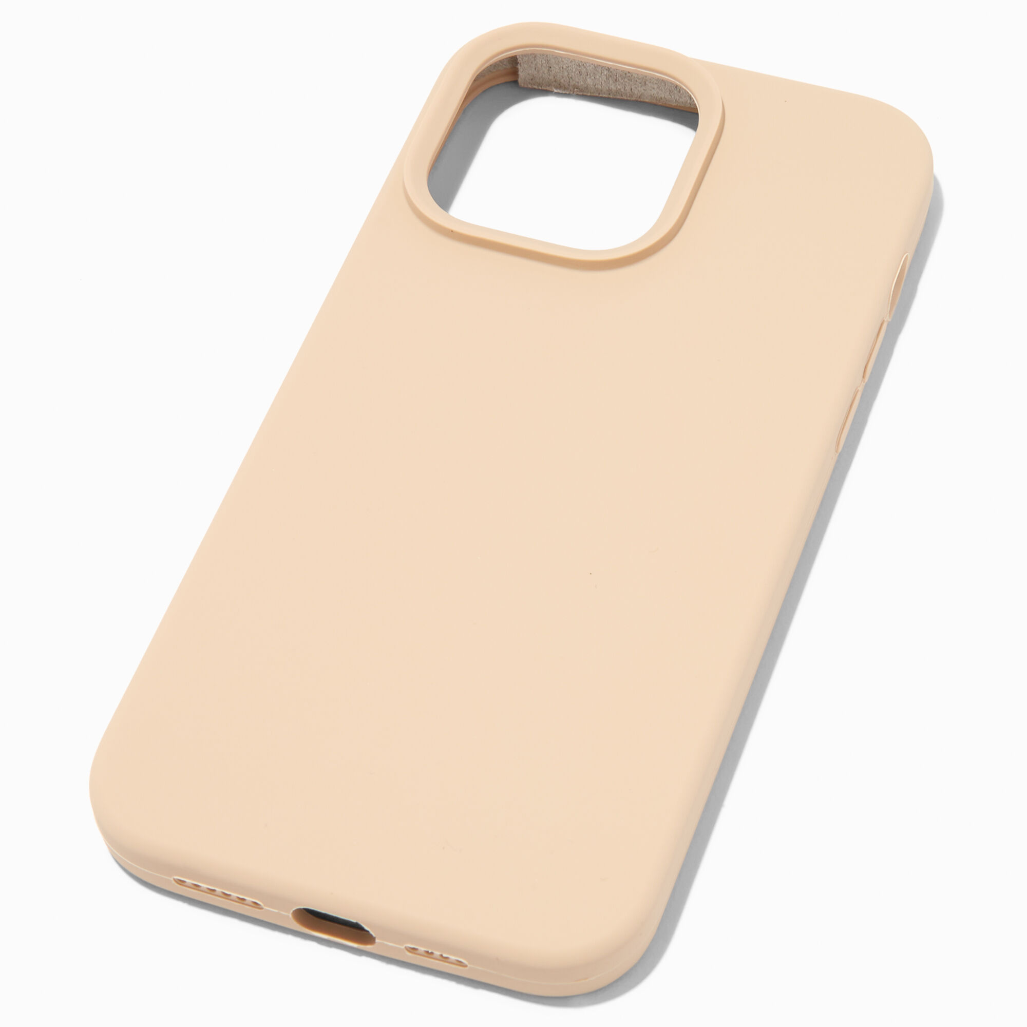 View Claires Solid Taupe Silicone Phone Case Fits Iphone 14 Pro Max information