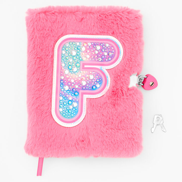 Bejeweled Initial Fuzzy Lock Diary - F,