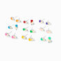 Rainbow Glitter Ice Pop Stud Earrings - 9 Pack,