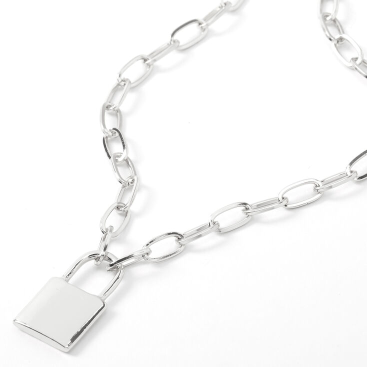 Lock Pendant Necklace - Silver