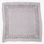 Floral Paisley Silky Bandana Headwrap - Silver,