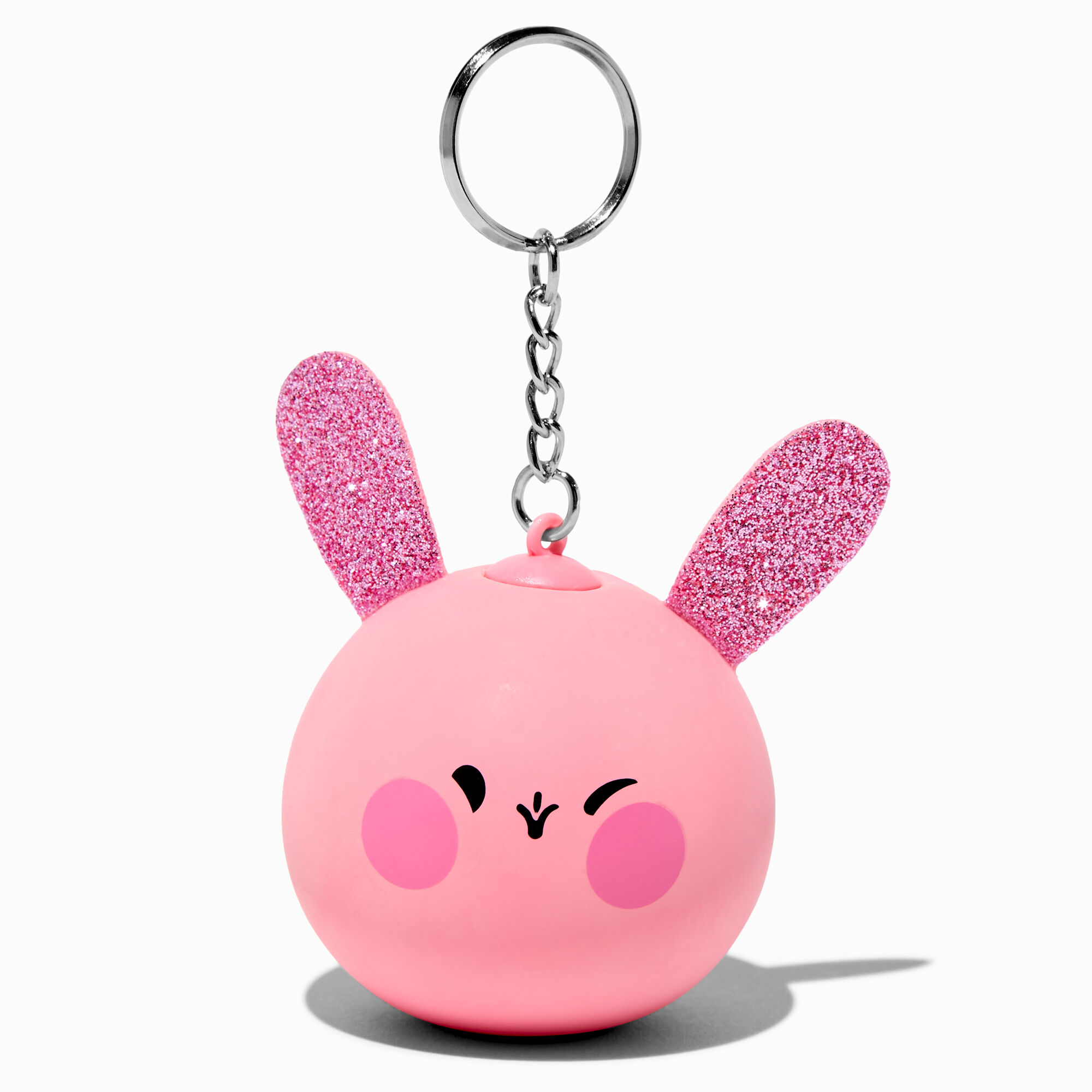 View Claires Bunny Stress Ball Keyring Pink information