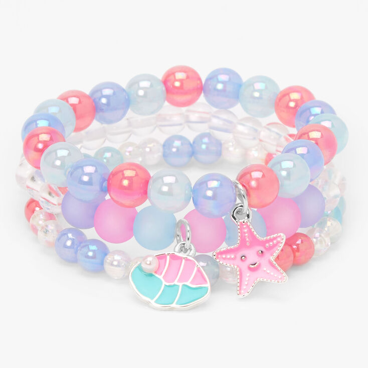 Claire&#39;s Club Mermaid Beaded Stretch Bracelets - 3 Pack,