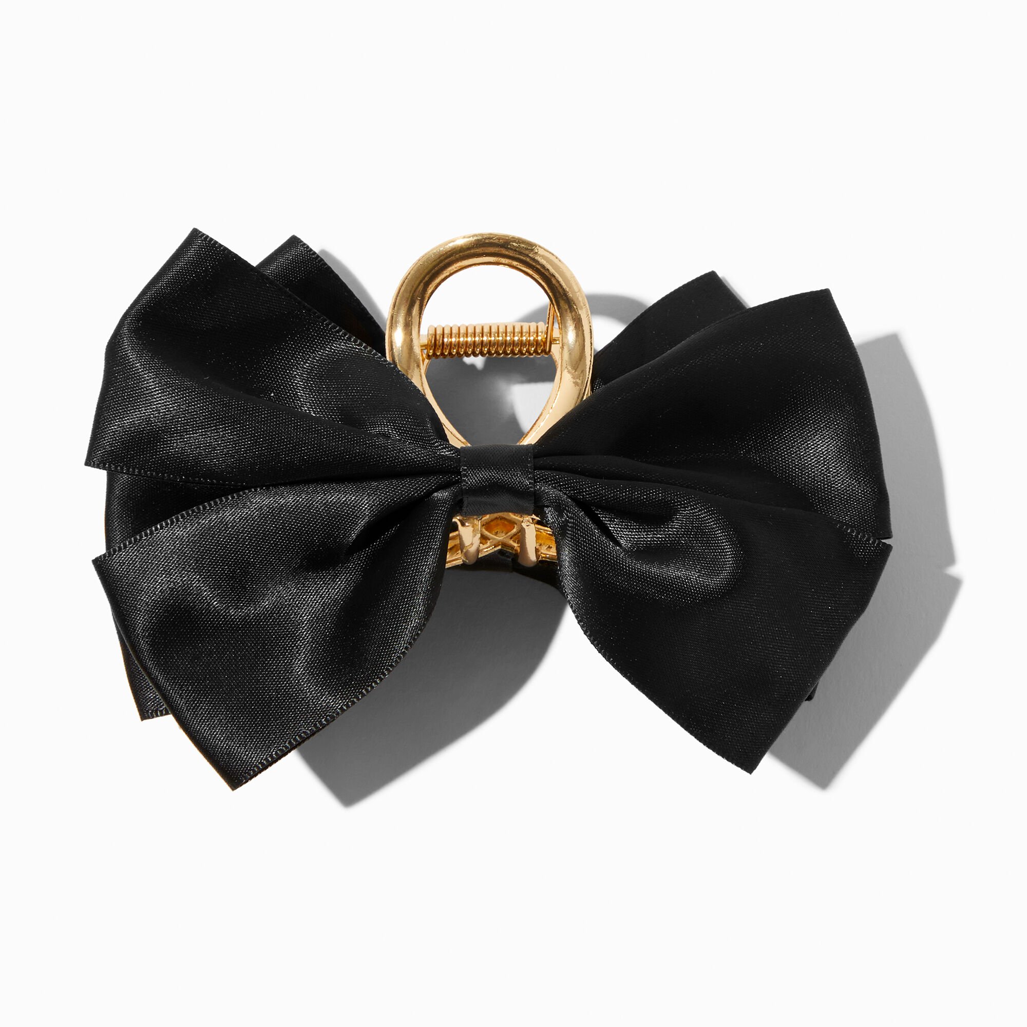 View Claires GoldTone Double Bow Hair Claw Black information