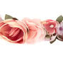 Bridal Flower Crown Ribbon Headwrap - Pink,