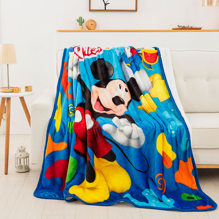 Disney Mickey Mouse Oversized Silk Touch Sherpa Throw Blanket,