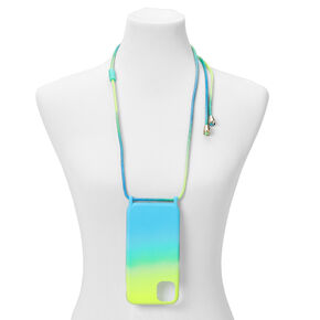 Neon Ombre Phone Case with Strap - Fits iPhone 11,