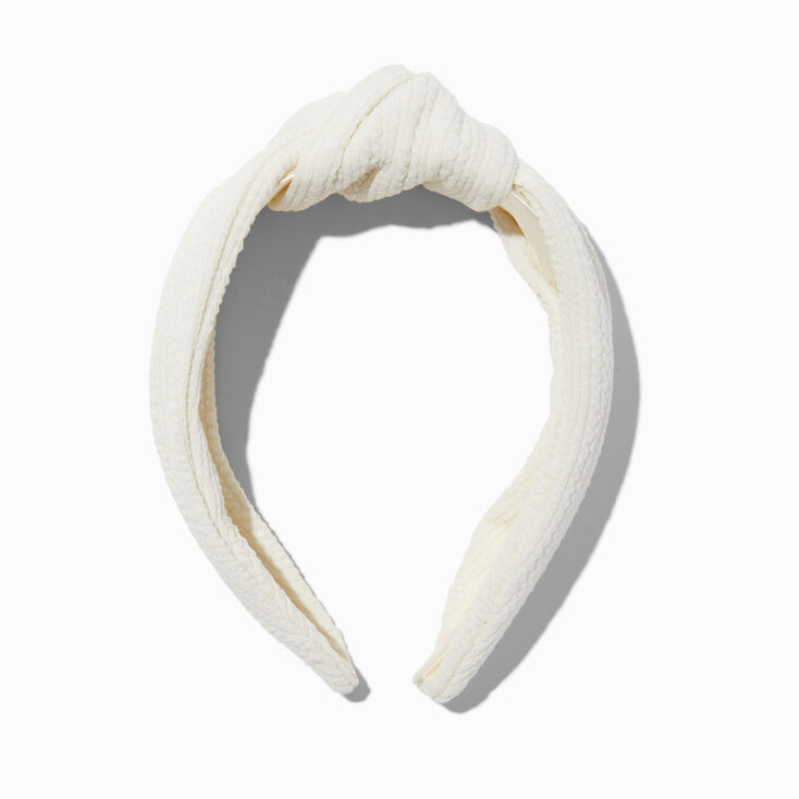 Ivory Crinkle Knotted Headband,