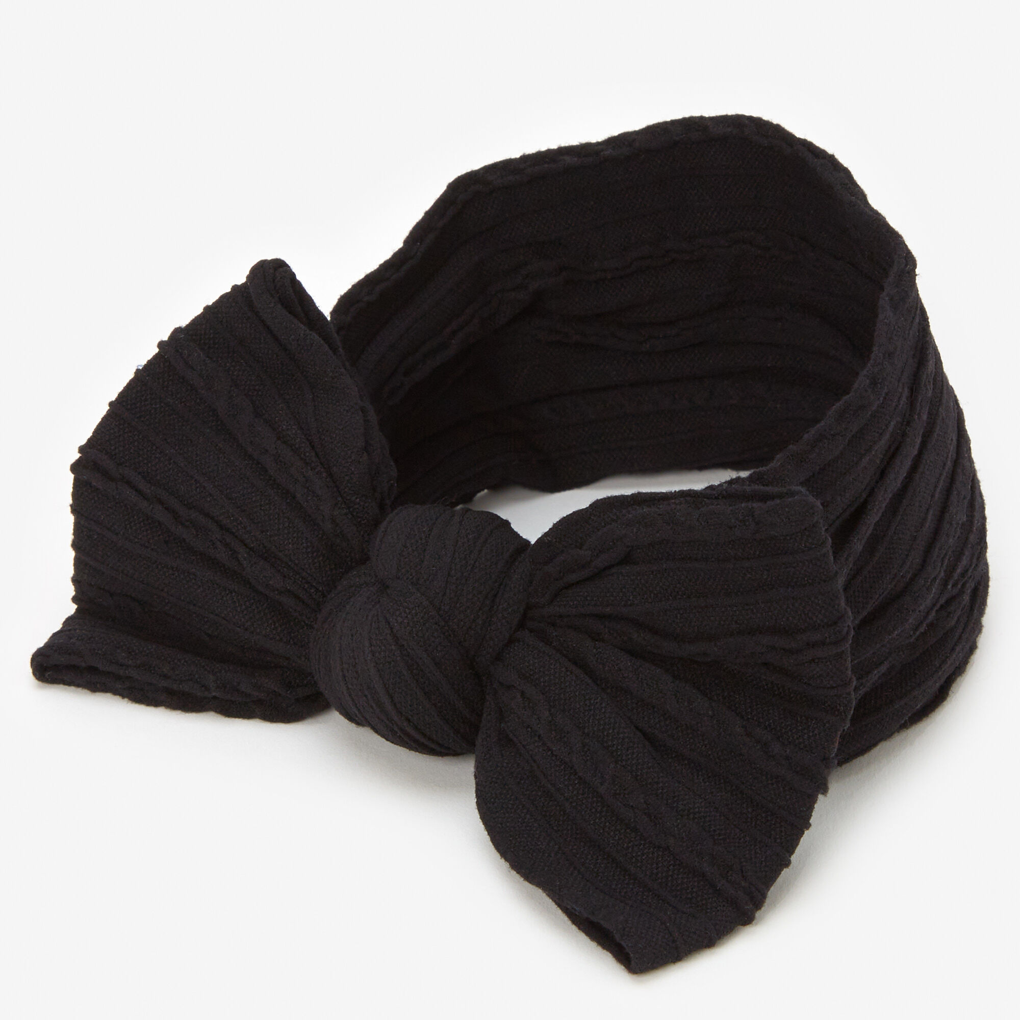 View Claires Club Nylon Ribbed Bow Headwrap Black information