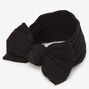 Claire&#39;s Club Nylon Ribbed Bow Headwrap - Black,