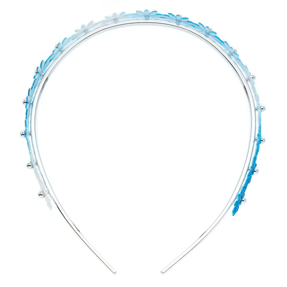 Ombre Glitter Flower Headband - Blue,