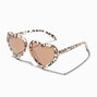 Claire&#39;s Club Heart-Shaped Cheetah Sunglasses,