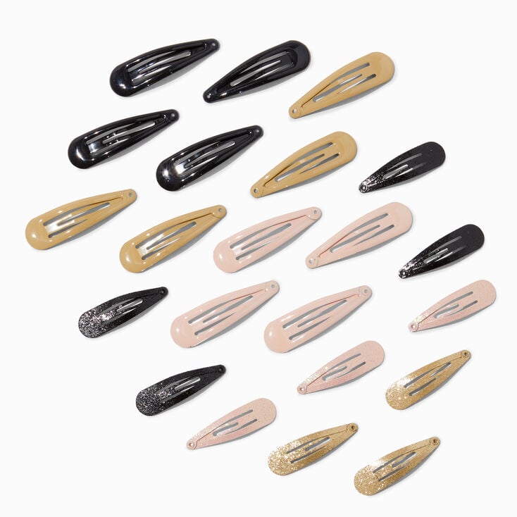 Barrettes clic clac neutres ballet - Lot de 22,