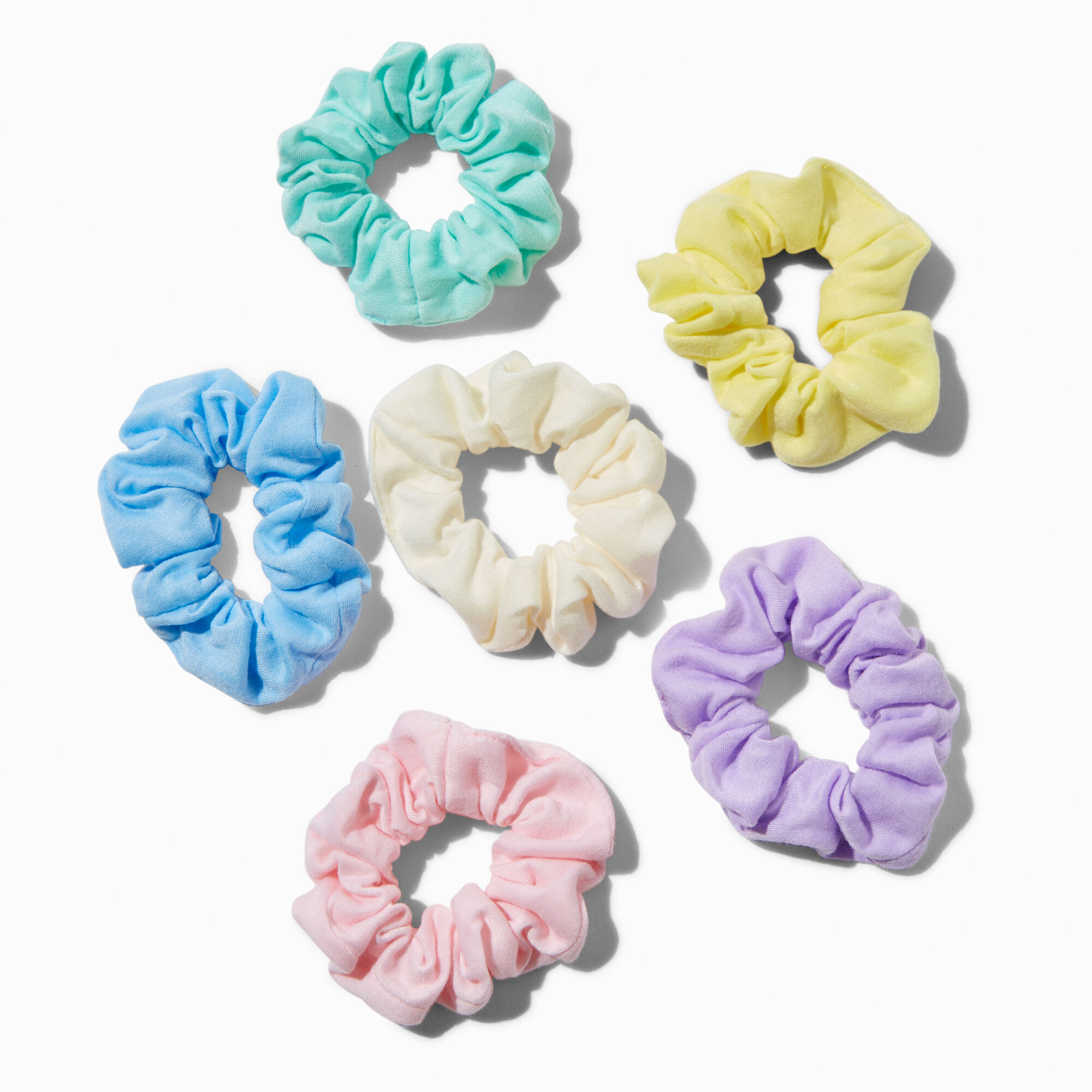 View Claires Mixed Pastels Hair Scrunchies 6 Pack information