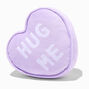 Hug Me Purple Heart Shaped Pillow,