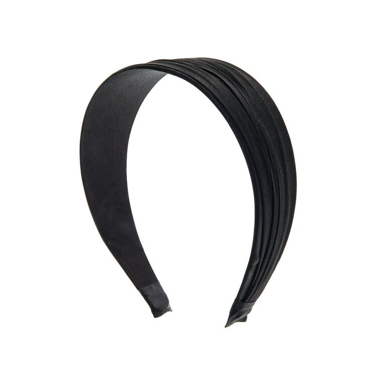 Wide Ruched Headband - Black,