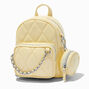 Quilted Yellow Puffy Mini Backpack,