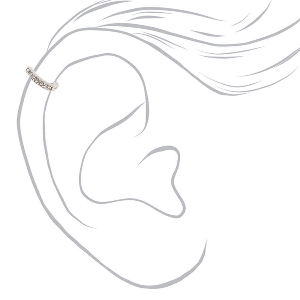 Silver Eternity Crystal Cartilage Earring,