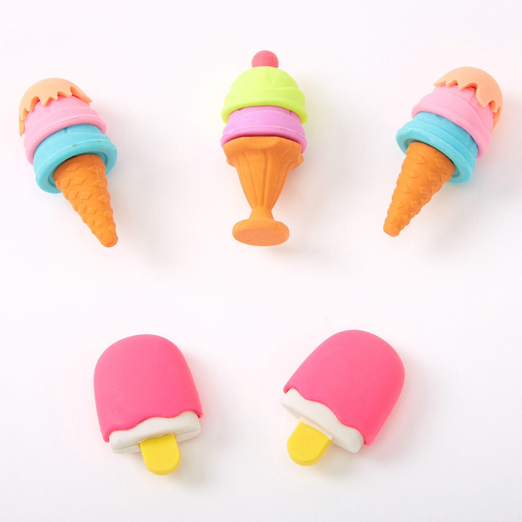 Rainbow Ice Cream Popsicle Erasers 5 Pack Claire S Us