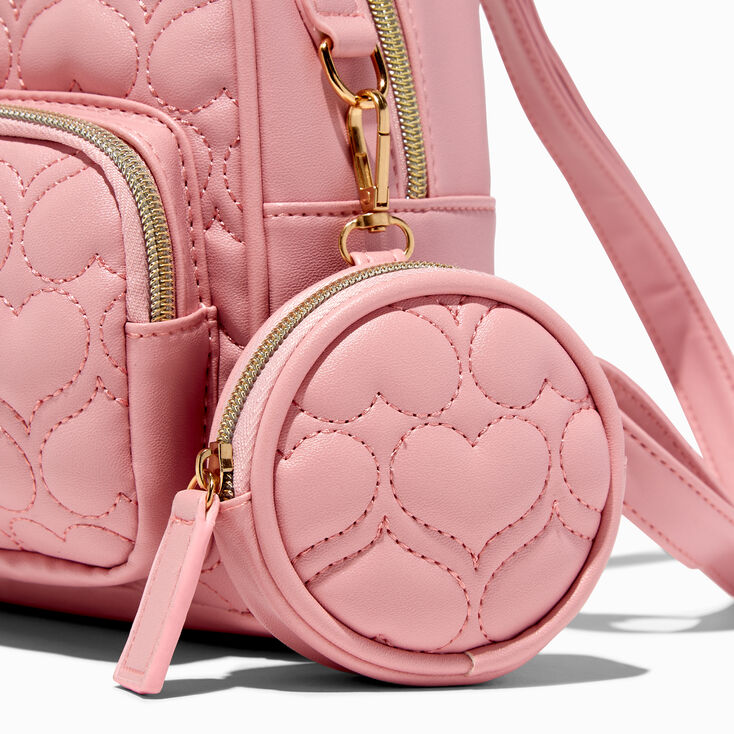 Heart Studs Quilted Faux Leather Top-Handle Bag