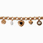 Gold-tone Heart Charm Bracelet ,