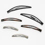 Mixed Metal Graduated Snap Hair Clips - 6 Pack,