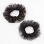 Claire&#39;s Club Small Star Tulle Hair Scrunchies - Black, 2 Pack,