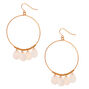 Gold 2&quot; Teardrop Hoop Drop Earrings - White,
