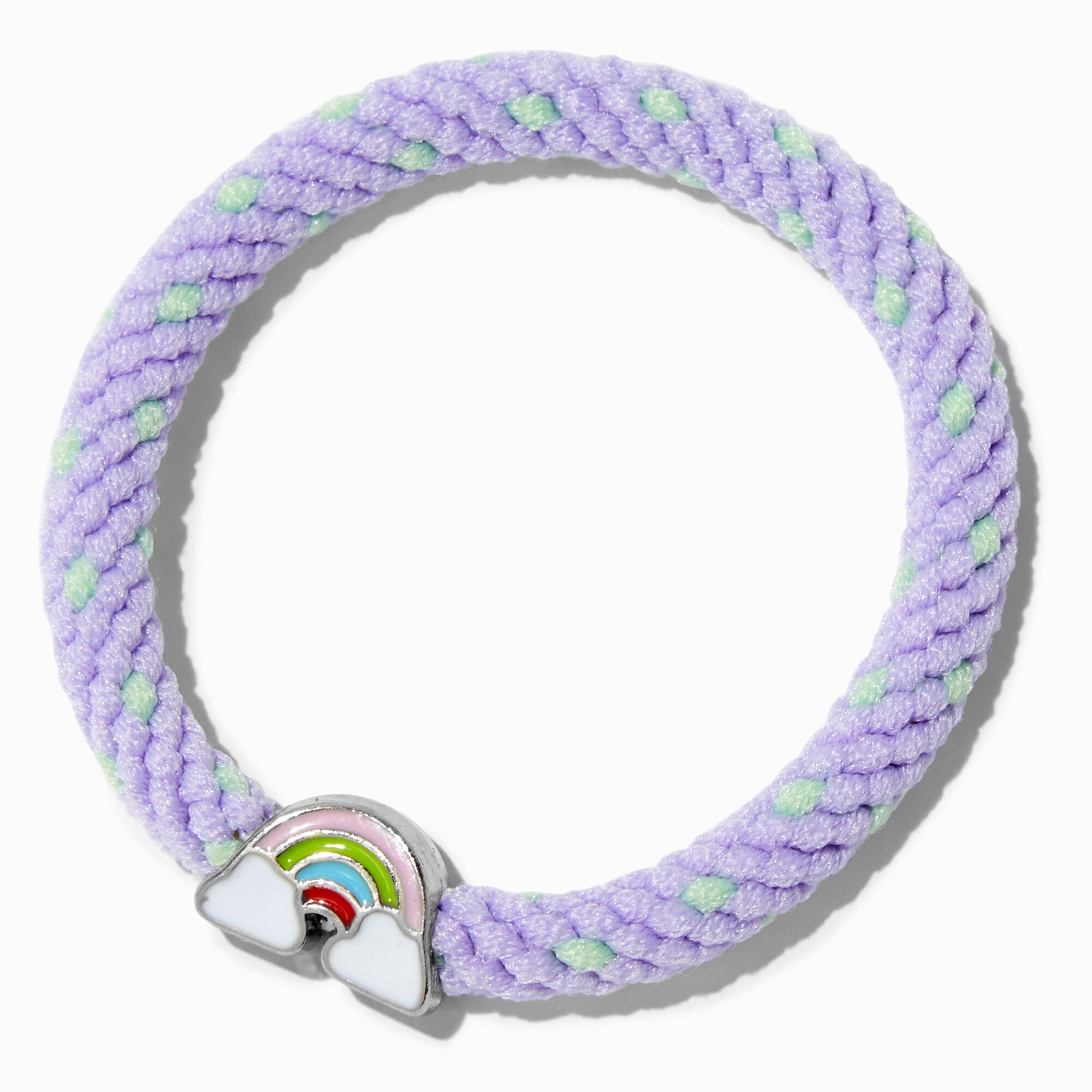 View Claires SilverTone Rainbow Light Woven Bracelet Purple information