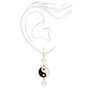 Pendantes yin yang perles d&#39;imitation 4&nbsp;cm couleur dor&eacute;e,