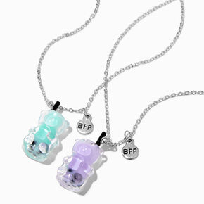 Best Friends Gummy Bear Bubble Tea Pendant Necklaces - 2 Pack,
