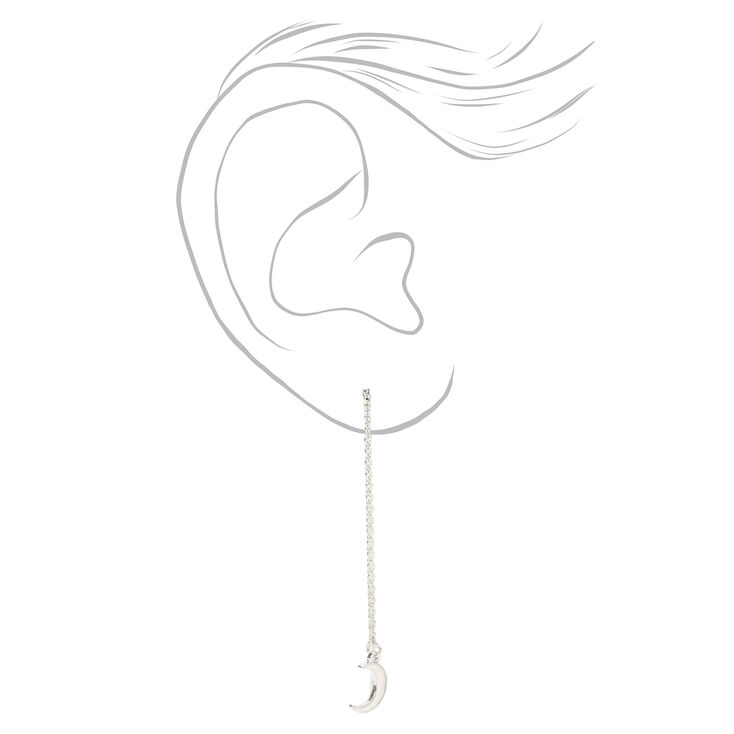 Silver 3&#39;&#39; Celestial Multi-Pack Threader Drop Earrings,