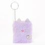 Furry Cat Mini Diary Keychain - Purple,