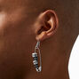 Cross Safety Pin 2&quot; Drop Earrings ,