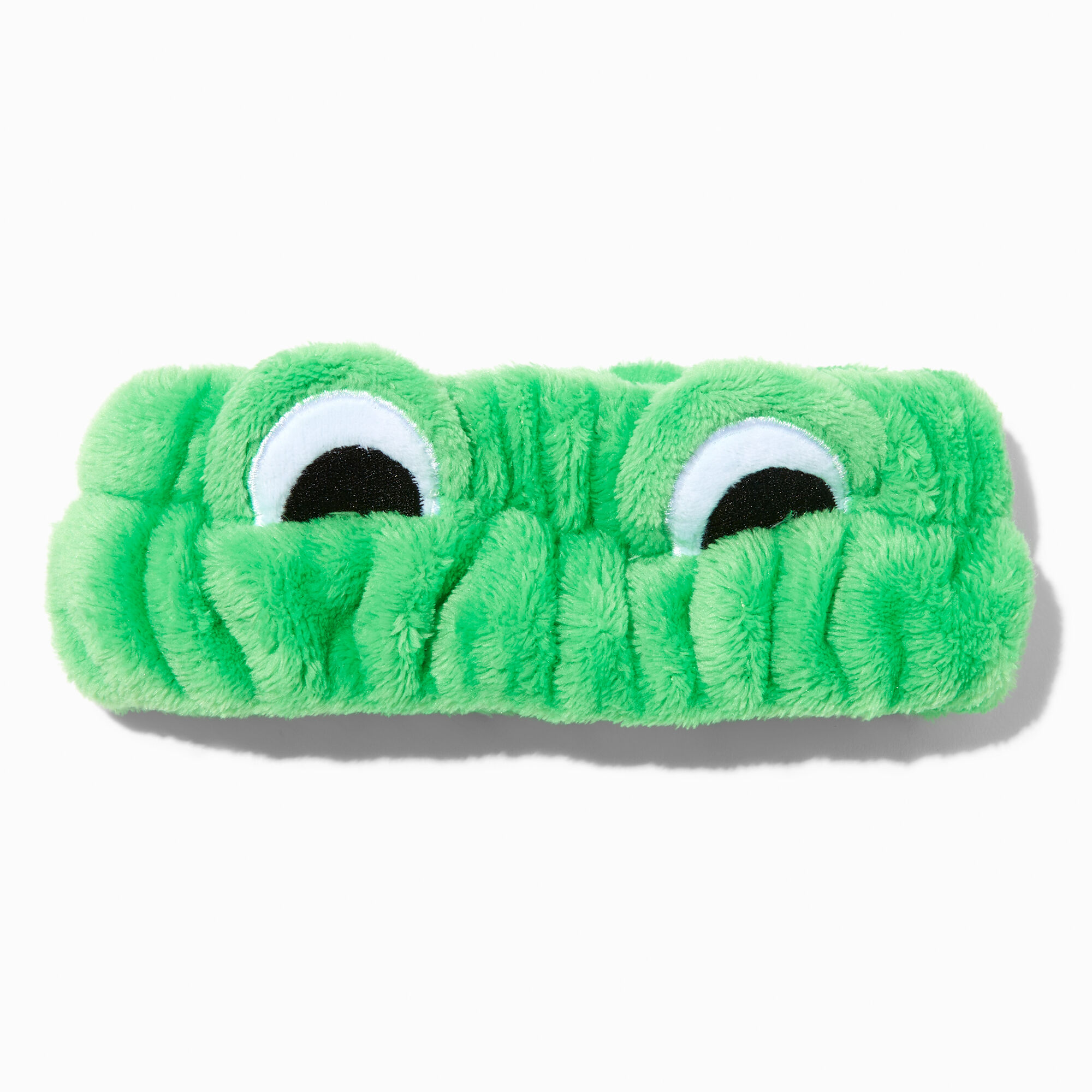 Bandeau de maquillage œil de grenouille vert en peluche,