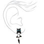 Blue Eyed Cat Front &amp; Back Earrings - Black,