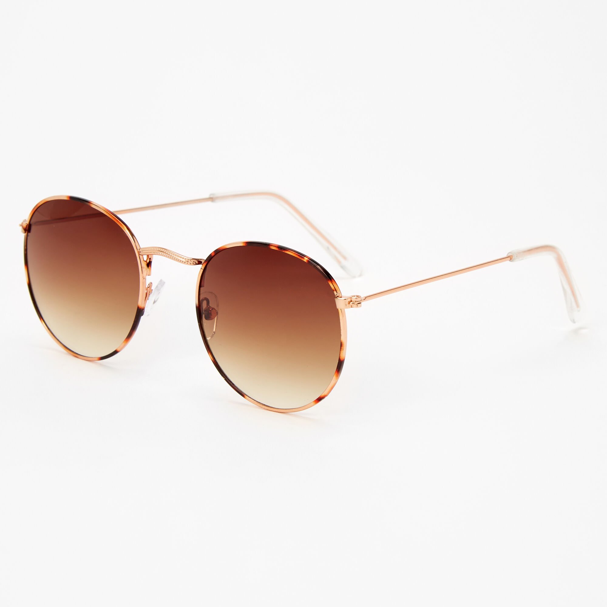 View Claires Tortoiseshell Round Sunglasses Gold information