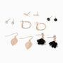 Gold Filigree Flower Earrings Set - 6 Pack,