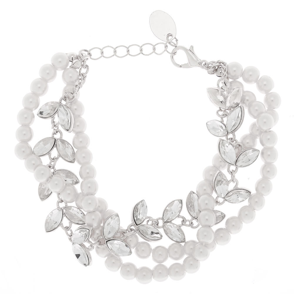 Silver Pearl Vine Chain Bracelet,